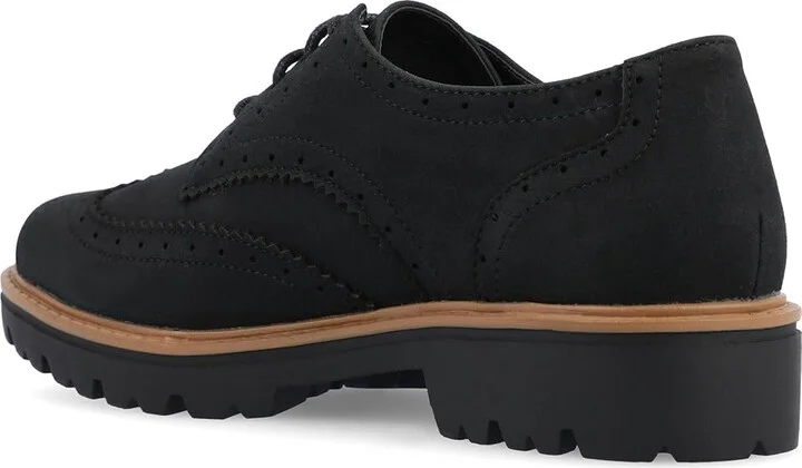 Journee Collection Tru Comfort Foam Claudiya Oxford Women's Flat Shoes Black : 7 M, Exotic Leather - Image 4