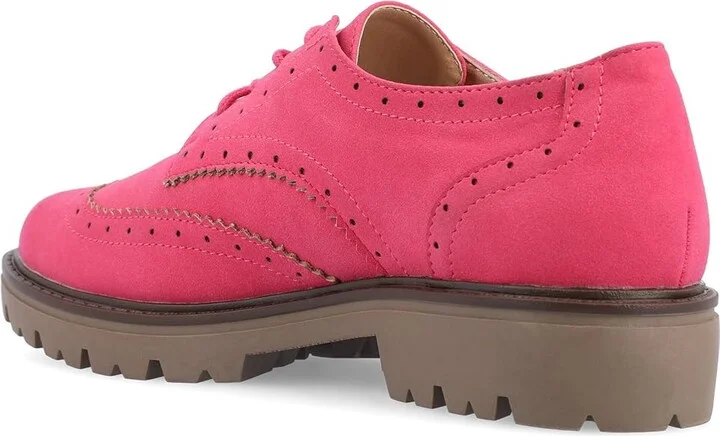 Journee Collection Tru Comfort Foam Claudiya Oxford Women's Flat Shoes Pink : 5.5 M, Exotic Leather - Image 4