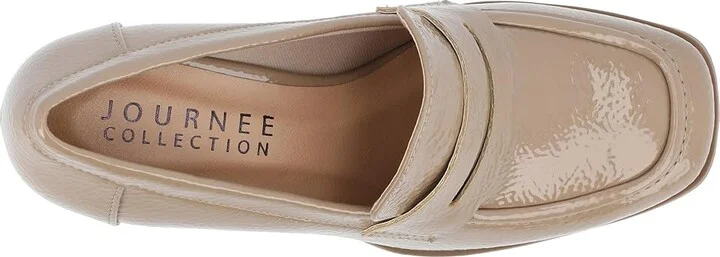 Journee Collection Tru Comfort Foam Malleah Pumps High Women's Heels Patent/Taupe : 9 M, Leather - Image 2