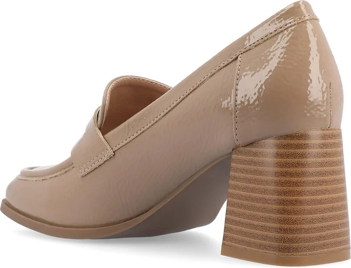Journee Collection Tru Comfort Foam Malleah Pumps High Women's Heels Patent/Taupe : 9 M, Leather - Image 4