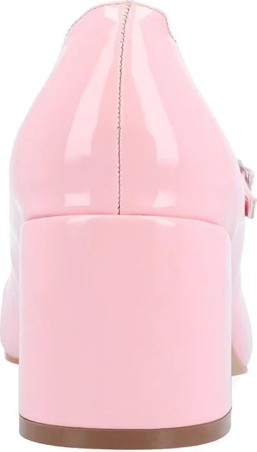 Journee Collection Tru Comfort Foam Okenna Pumps High Women's Heels Pink : 8.5 M, Leather - Image 4