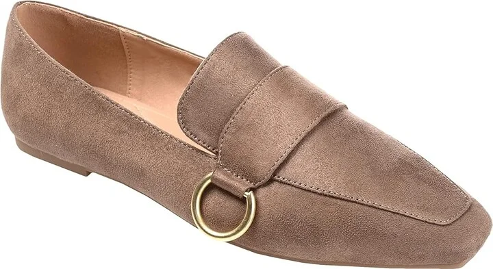 Journee Collection Tru Comfort Foamtm Benntly Flat Women's Shoes Taupe : 6.5 M, Faux Leather