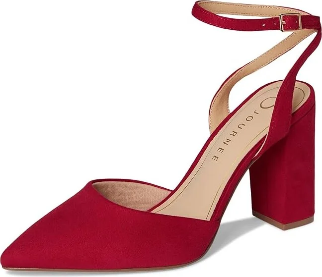 Journee Collection Tyyra High Women's Heels Red : 8.5 M, Synthetic - Image 5