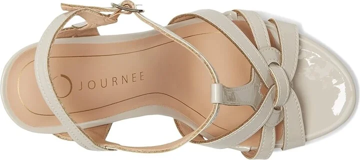 Journee Collection Valry Women's Sandals Patent/Bone : 7 M, Faux Leather/Synthetic - Image 2