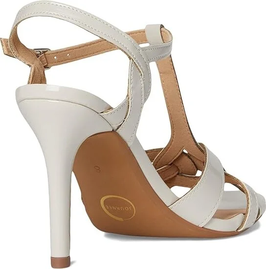 Journee Collection Valry Women's Sandals Patent/Bone : 7 M, Faux Leather/Synthetic - Image 4