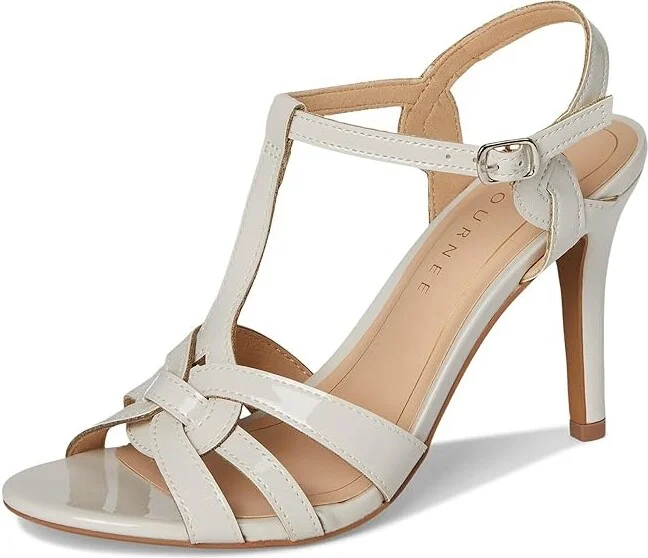 Journee Collection Valry Women's Sandals Patent/Bone : 7 M, Faux Leather/Synthetic - Image 5