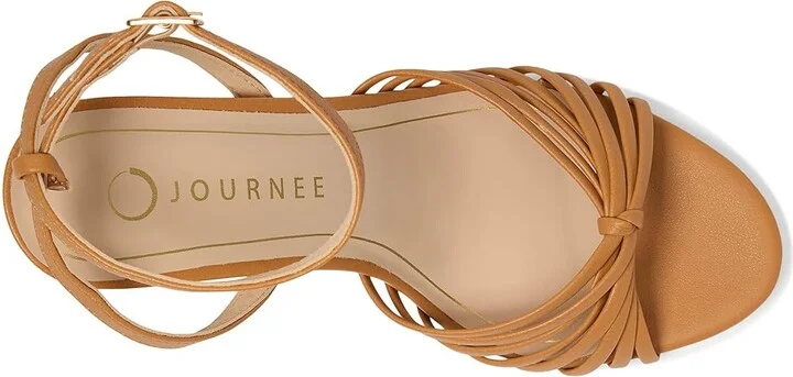 Journee Collection Vanita Women's Dress Sandals Tan : 12 W, Faux Leather - Image 2