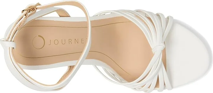Journee Collection Vanita Women's Dress Sandals White : 10 W, Faux Leather - Image 2