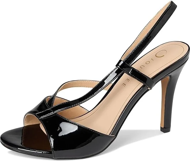 Journee Collection Varra Women's Sandals Patent/Black : 6.5 W, Synthetic - Image 5