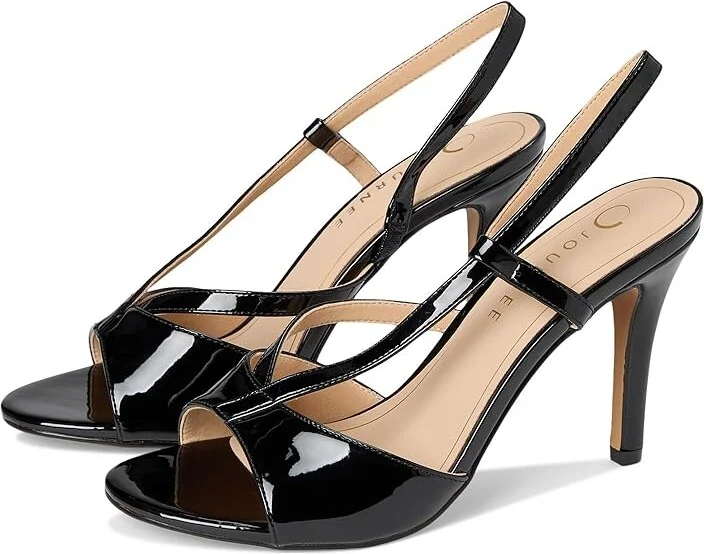 Journee Collection Varra Women's Sandals Patent/Black : 6.5 W, Synthetic