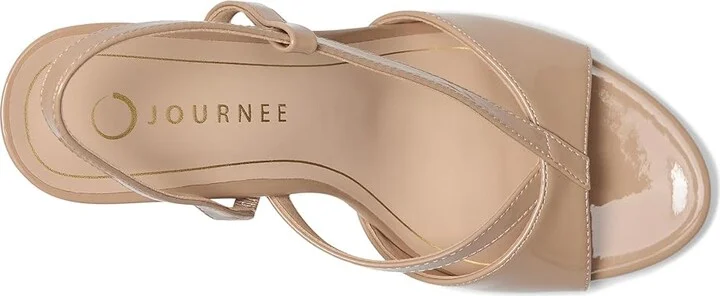 Journee Collection Varra Women's Sandals Patent/Nude : 6.5 M, Synthetic - Image 2