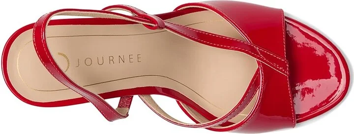 Journee Collection Varra Women's Sandals Patent/Red : 10 M, Synthetic - Image 2