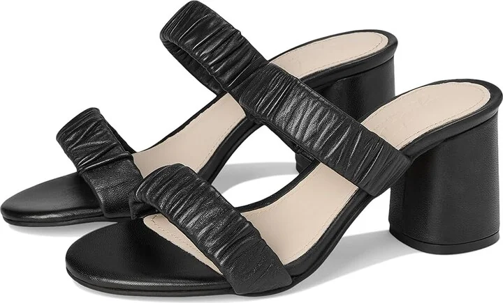 Journee Collection Vidda Women's Sandals Black : 6.5 M, Leather