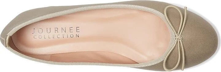 Journee Collection Vika Flat Women's Shoes Pewter : 8.5 W, Faux Leather - Image 2