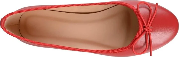 Journee Collection Vika Flat Women's Shoes Red : 6 M, Faux Leather - Image 2
