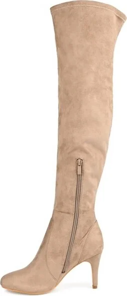 Journee Collection Wide Calf Women's Abie Boot Taupe - Image 2
