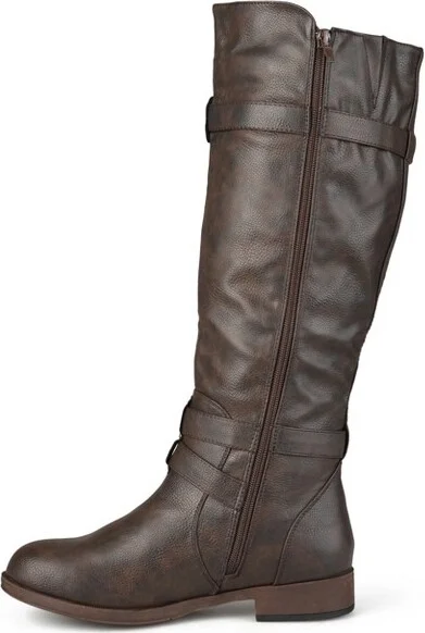 Journee Collection Wide Calf Women's Bite Boot Brown - Image 2