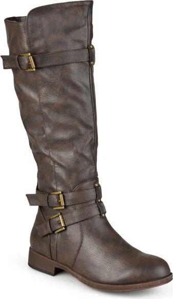 Journee Collection Wide Calf Women's Bite Boot Brown