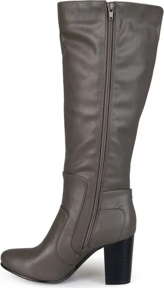 Journee Collection Wide Calf Women's Carver Boot Grey - Image 7