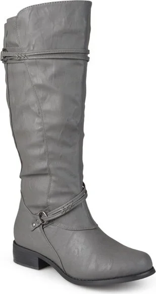 Journee Collection Wide Calf Women's Harley Boot Grey