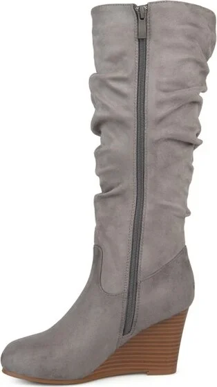 Journee Collection Wide Calf Women's Haze Boot Stone - Image 4