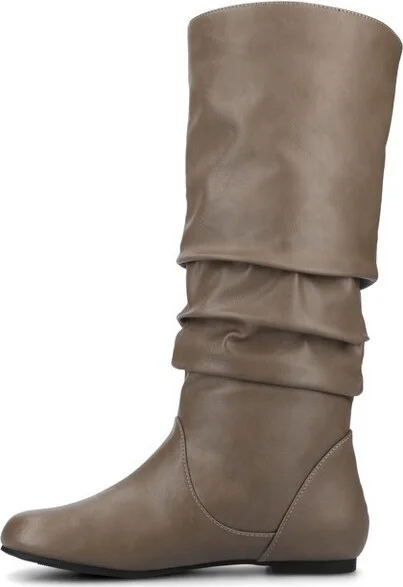 Journee Collection Wide Calf Women's Jayne Boot Taupe - Image 2