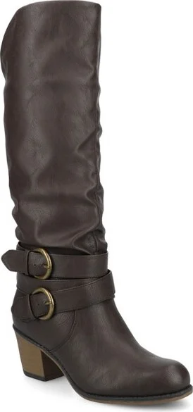 Journee Collection Wide Calf Women's Late Boot Dark Brown