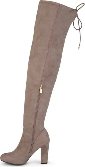 Journee Collection Wide Calf Women's Maya Boot Taupe - Image 2