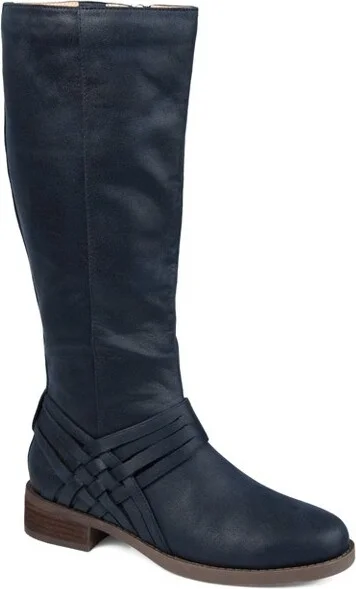 Journee Collection Wide Calf Women's Meg Boot Navy