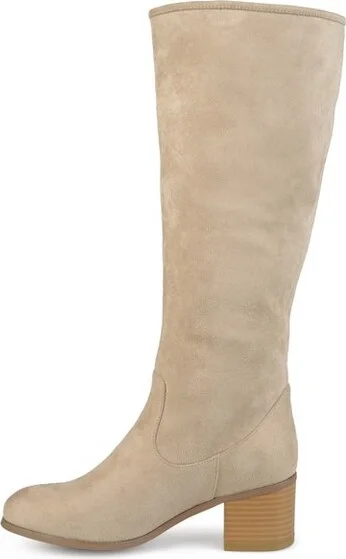 Journee Collection Wide Calf Women's Sanora Boot Stone - Image 2