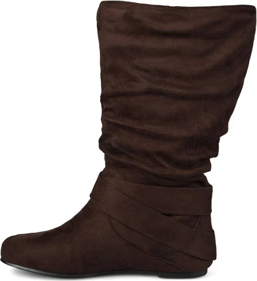 Journee Collection Wide Calf Women's Shelley-6 Boot Brown - Image 2