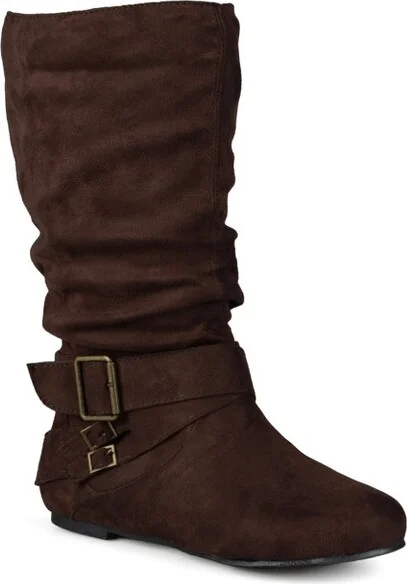 Journee Collection Wide Calf Women's Shelley-6 Boot Brown