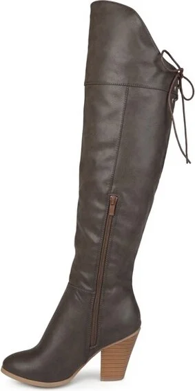 Journee Collection Wide Calf Women's Spritz-P Boot Grey - Image 2
