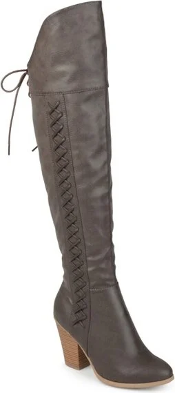 Journee Collection Wide Calf Women's Spritz-P Boot Grey