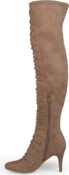 Journee Collection Wide Calf Women's Trill Boot Taupe - Image 2