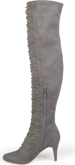 Journee Collection Wide Calf Women's Trill Boot Taupe - Image 4