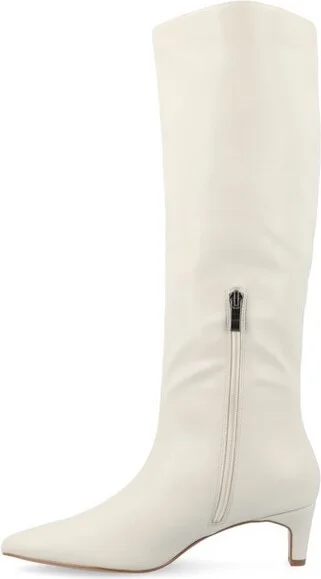 Journee Collection Wide Width Extra Wide Calf Women's Tullip Kitten Heel Pointed Toe Boots, Blush 7.5W - Image 3