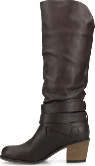 Journee Collection Wide Width Wide Calf Women's Late Boot Dark Brown 7.5 W - Image 2