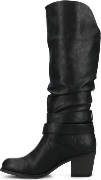 Journee Collection Wide Width Wide Calf Women's Late Boot Dark Brown 7.5 W - Image 3