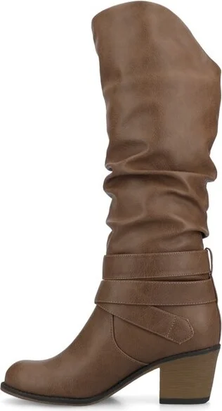 Journee Collection Wide Width Wide Calf Women's Late Boot Dark Brown 7.5 W - Image 4