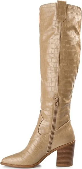 Journee Collection Wide Width Wide Calf Women's Therese Bone 8.5 W - Image 6