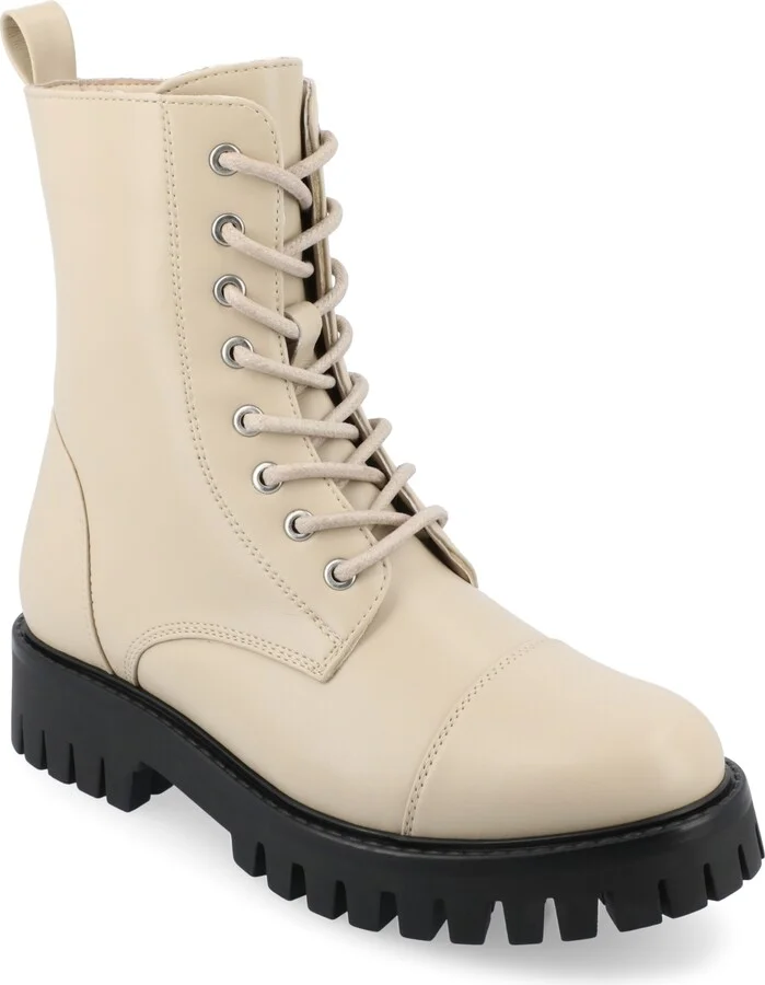 Journee Collection Women's Aaley Lace Up Lug Combat Bootie