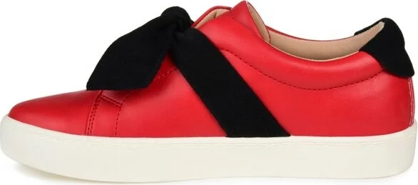 Journee Collection Women's Abrina Almond Toe Slip On Sneakers Red - Image 2