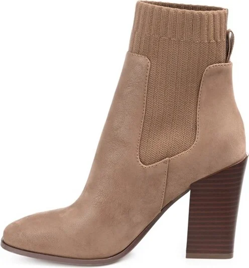 Journee Collection Women's Adalia Pull On Stacked Heel Booties Snake - Image 3