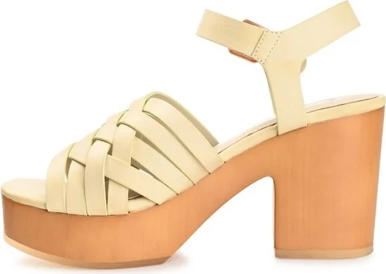 Journee Collection Women's Addisyn Woven Detail Clog Sandals Ivory - Image 2