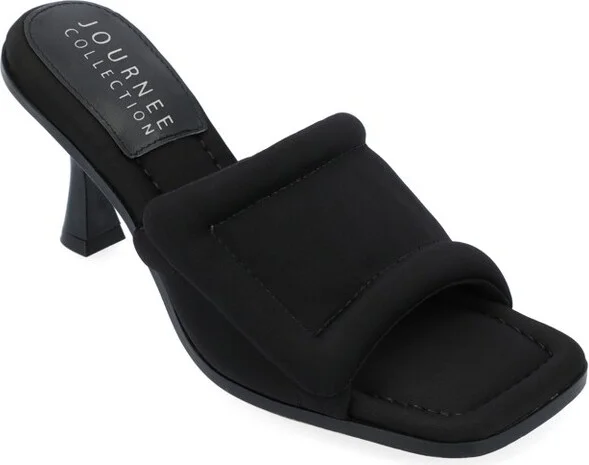 Journee Collection Women's Addriel Mid Heel Open Toe Pumps Bone