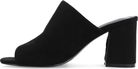 Journee Collection Women's Adelaide Peep Toe Slip On Block Heel Sandals Green 5.5W - Image 3