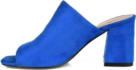 Journee Collection Women's Adelaide Peep Toe Slip On Block Heel Sandals Green 5.5W - Image 7