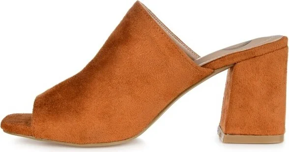 Journee Collection Women's Adelaide Peep Toe Slip On Block Heel Sandals Green 5.5W - Image 9