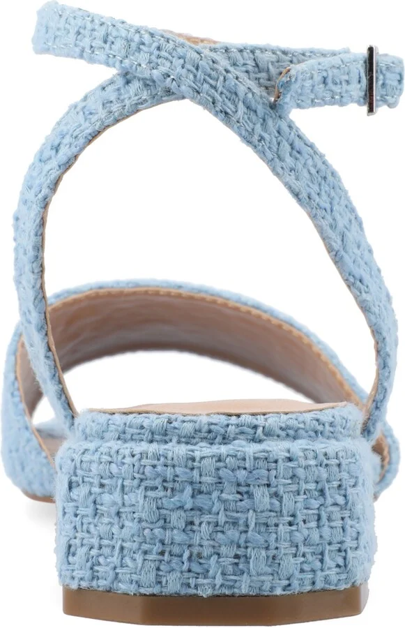 Journee Collection Women's Adleey Ankle Strap Tweed Block Heel Sandals - Image 3